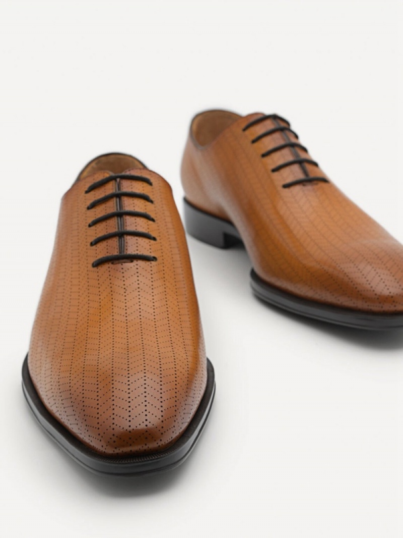 Brown Men's Pedro Leather Oxford Shoes | IXTSNZ-159