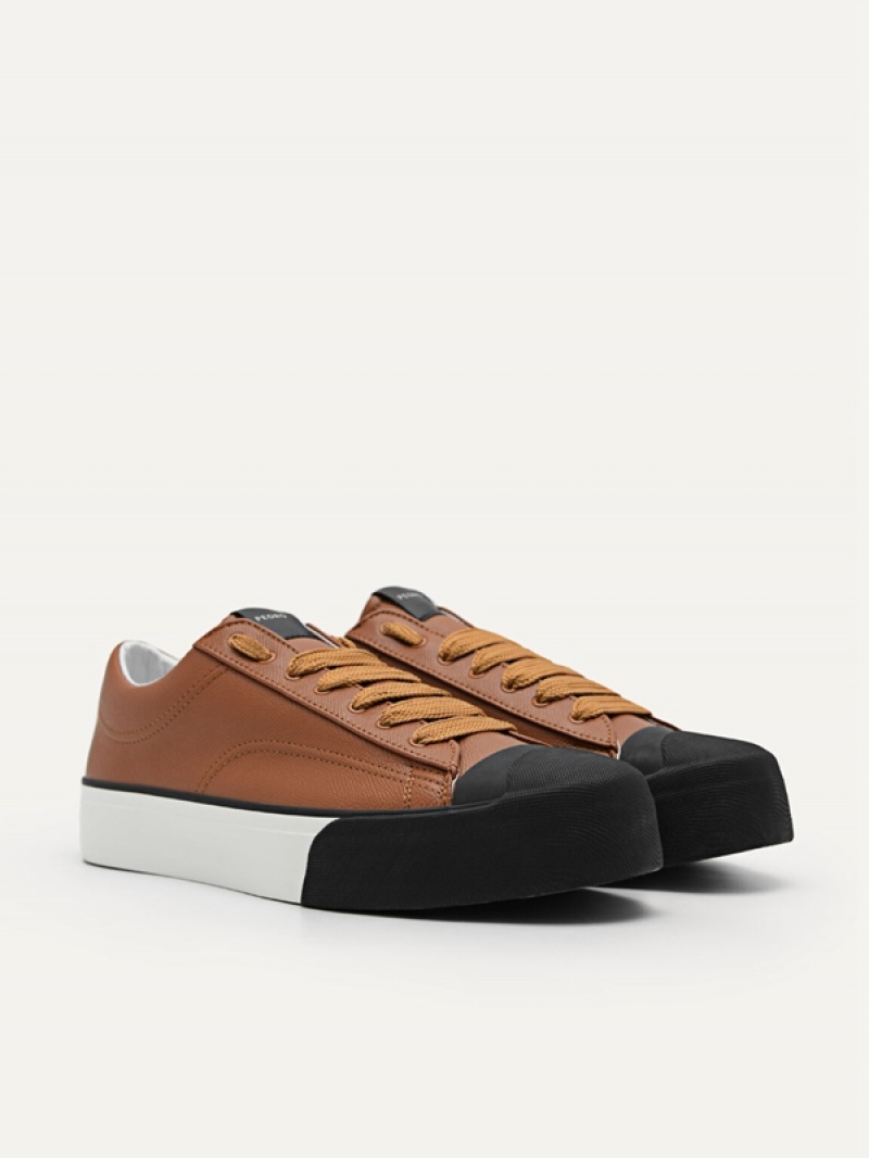 Brown Men's Pedro Low Top Sneakers | OSYFZI-792