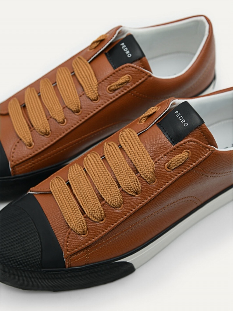 Brown Men's Pedro Low Top Sneakers | OSYFZI-792