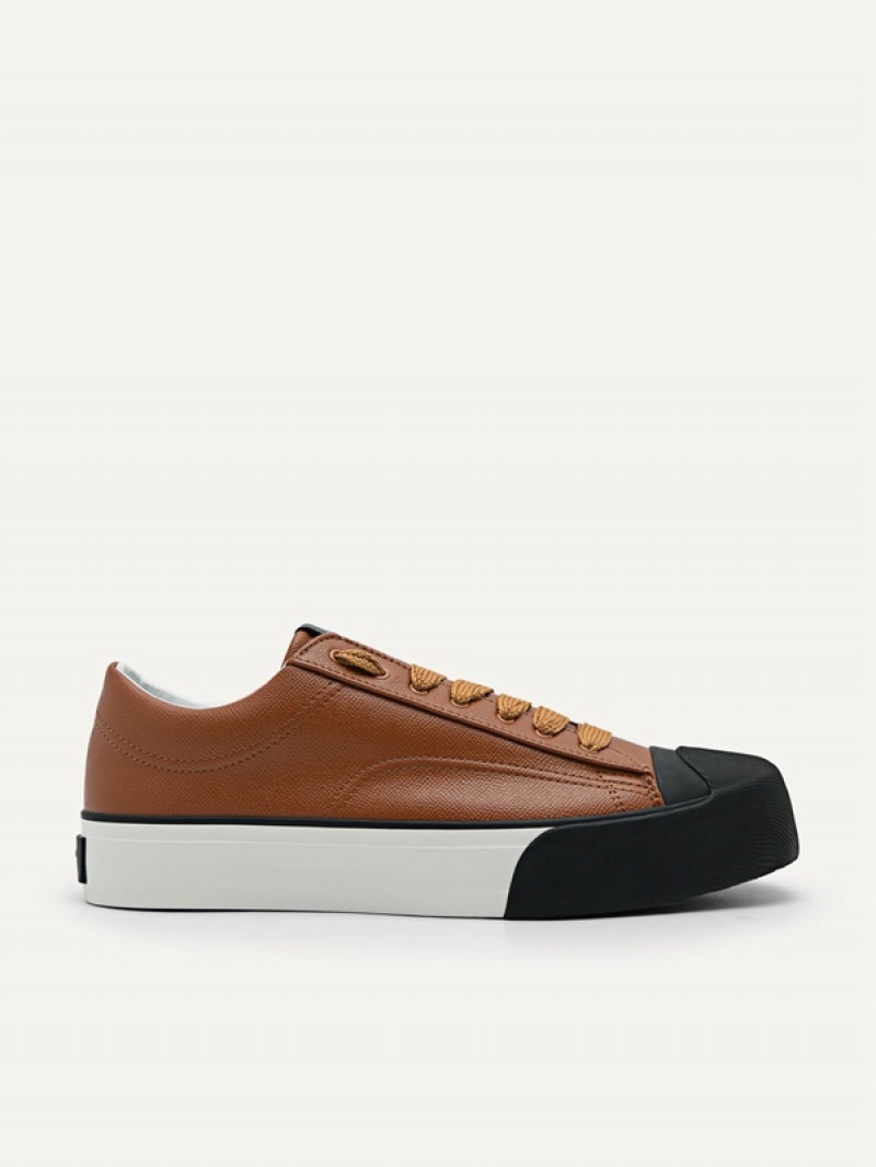 Brown Men\'s Pedro Low Top Sneakers | OSYFZI-792