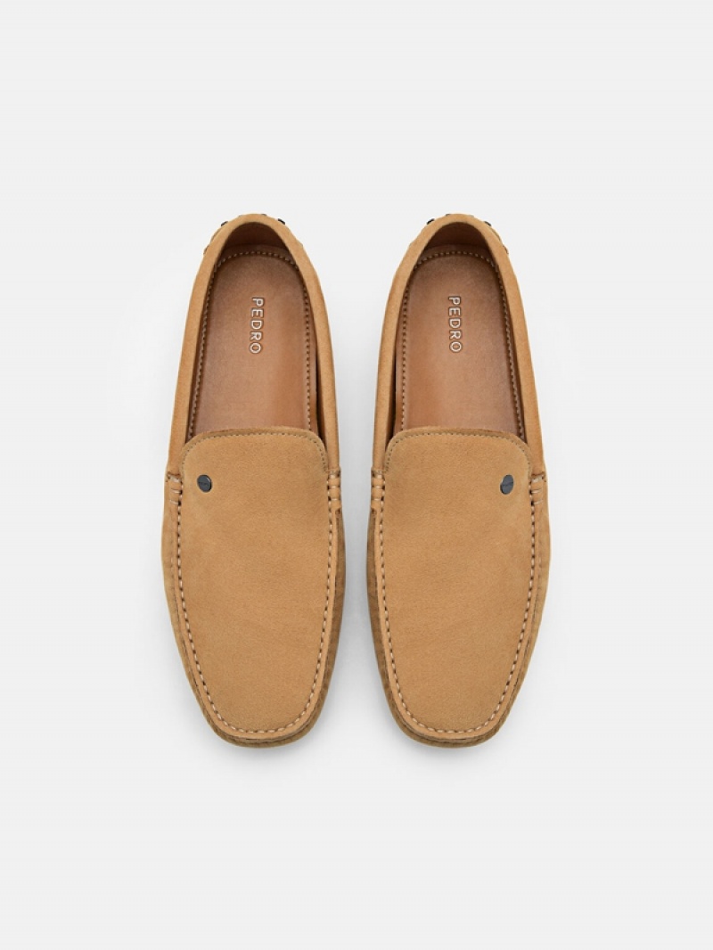 Brown Men's Pedro Nubuck Moccasins | PSXLBT-690