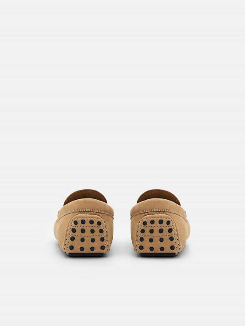 Brown Men's Pedro Nubuck Moccasins | PSXLBT-690