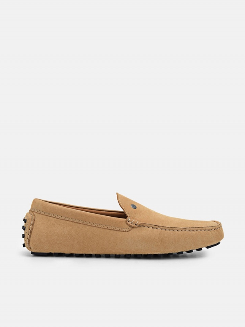 Brown Men\'s Pedro Nubuck Moccasins | PSXLBT-690