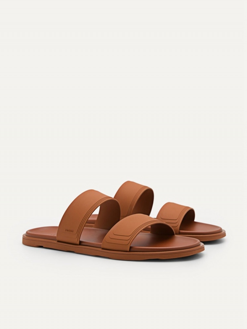 Brown Men's Pedro Pascal Slides | MEVIUX-387