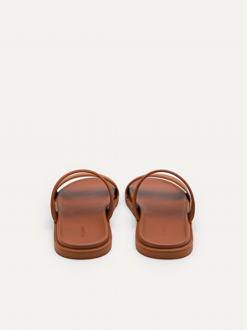 Brown Men's Pedro Pascal Slides | MEVIUX-387