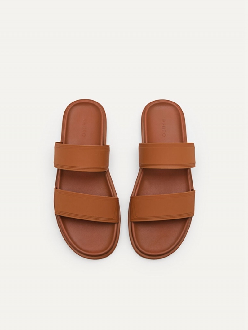 Brown Men's Pedro Pascal Slides | MEVIUX-387