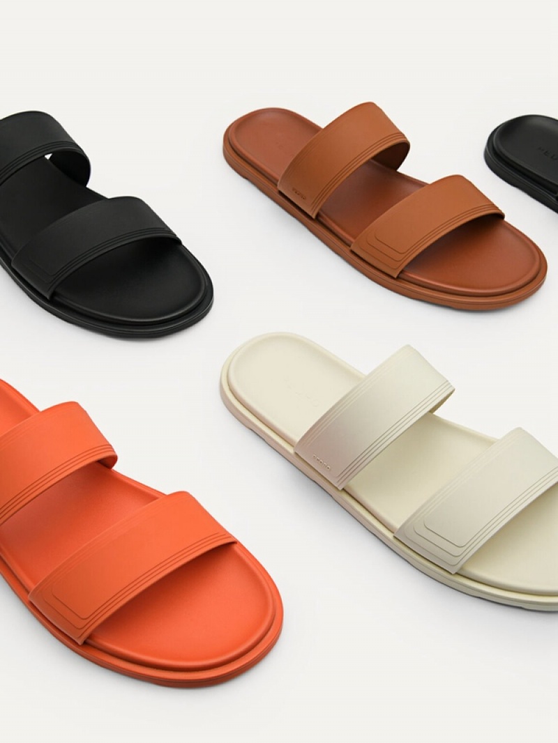 Brown Men's Pedro Pascal Slides | MEVIUX-387