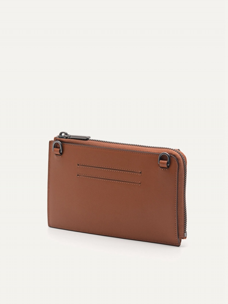 Brown Men's Pedro Phone Pouches | YRSNOG-269