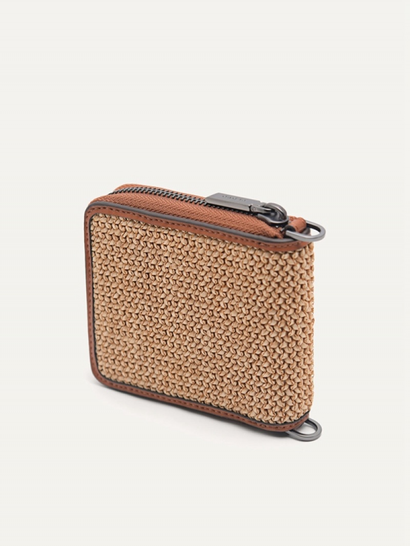 Brown Men's Pedro Raffia Wallet | UGSAHJ-802