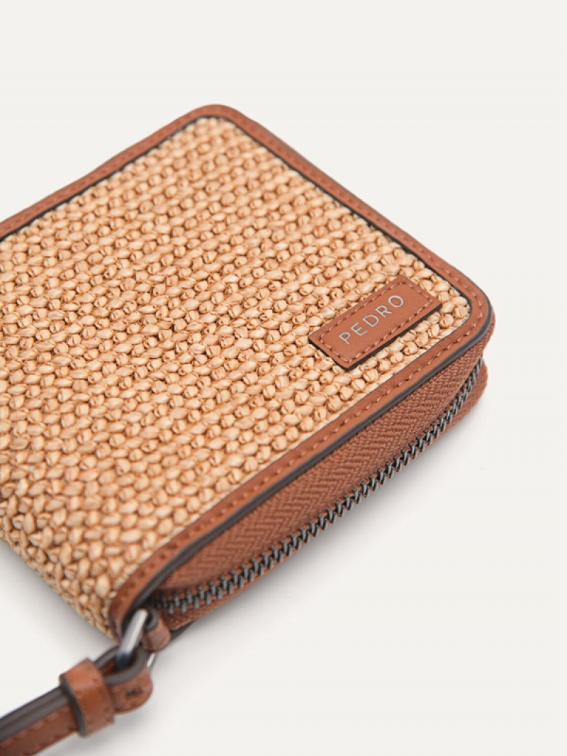 Brown Men's Pedro Raffia Wallet | UGSAHJ-802