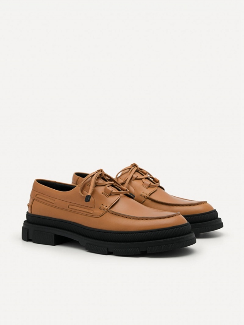 Brown Men's Pedro Rodney Leather Derby Shoes | ZDQSLJ-852