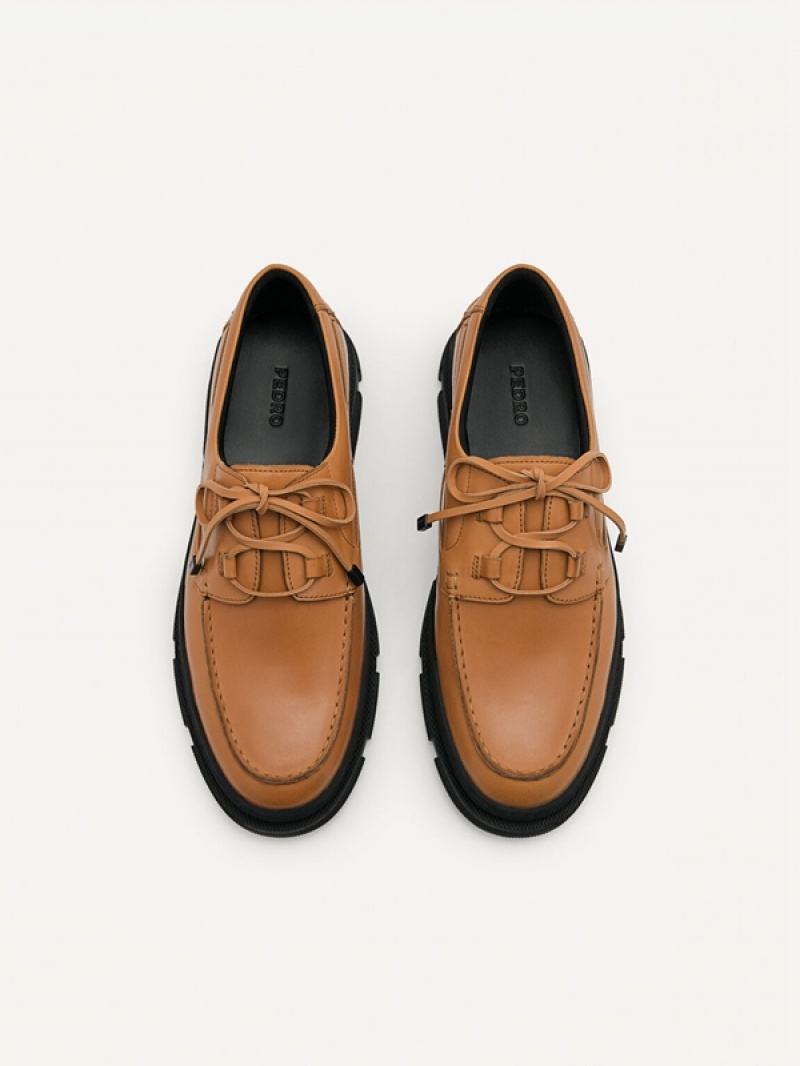 Brown Men's Pedro Rodney Leather Derby Shoes | ZDQSLJ-852