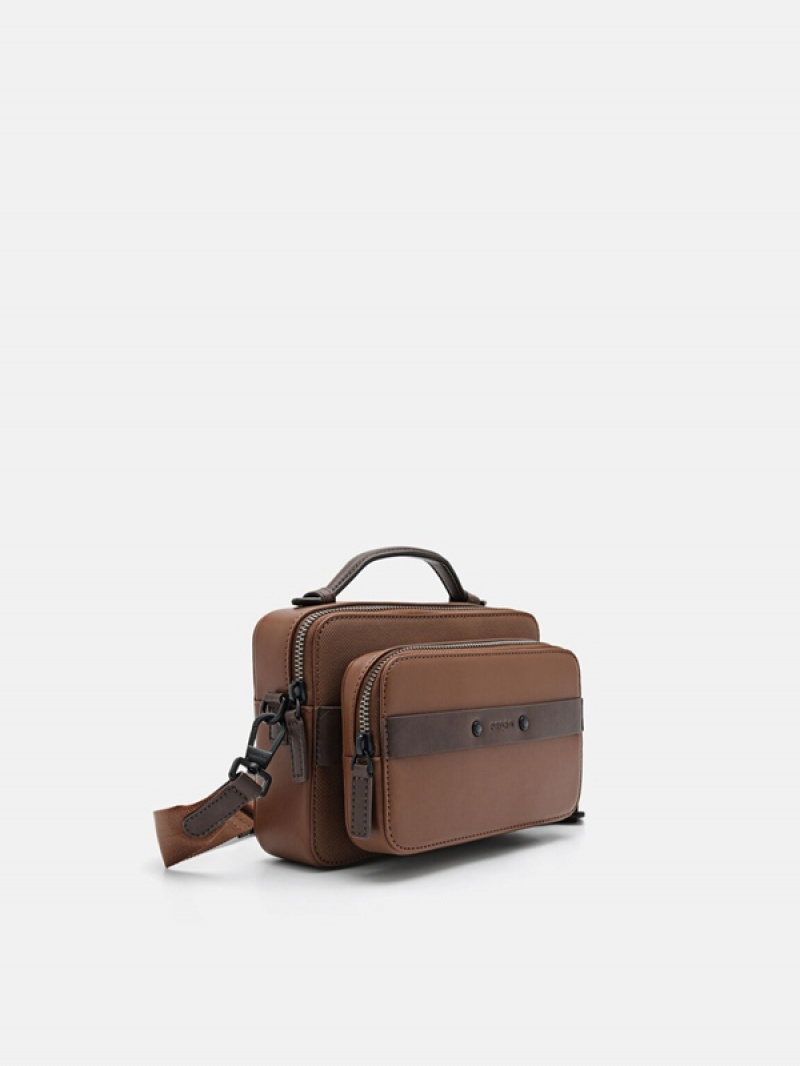 Brown Men's Pedro Smith Sling Bag | ADEWOY-270