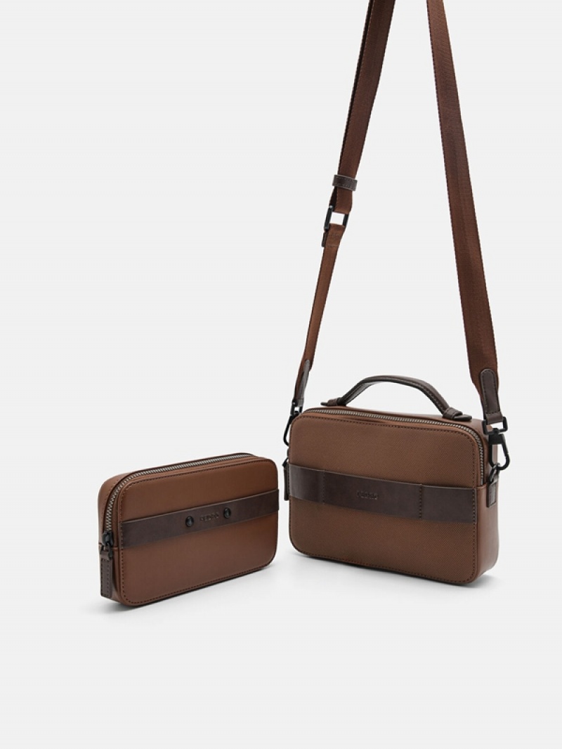 Brown Men's Pedro Smith Sling Bag | ADEWOY-270