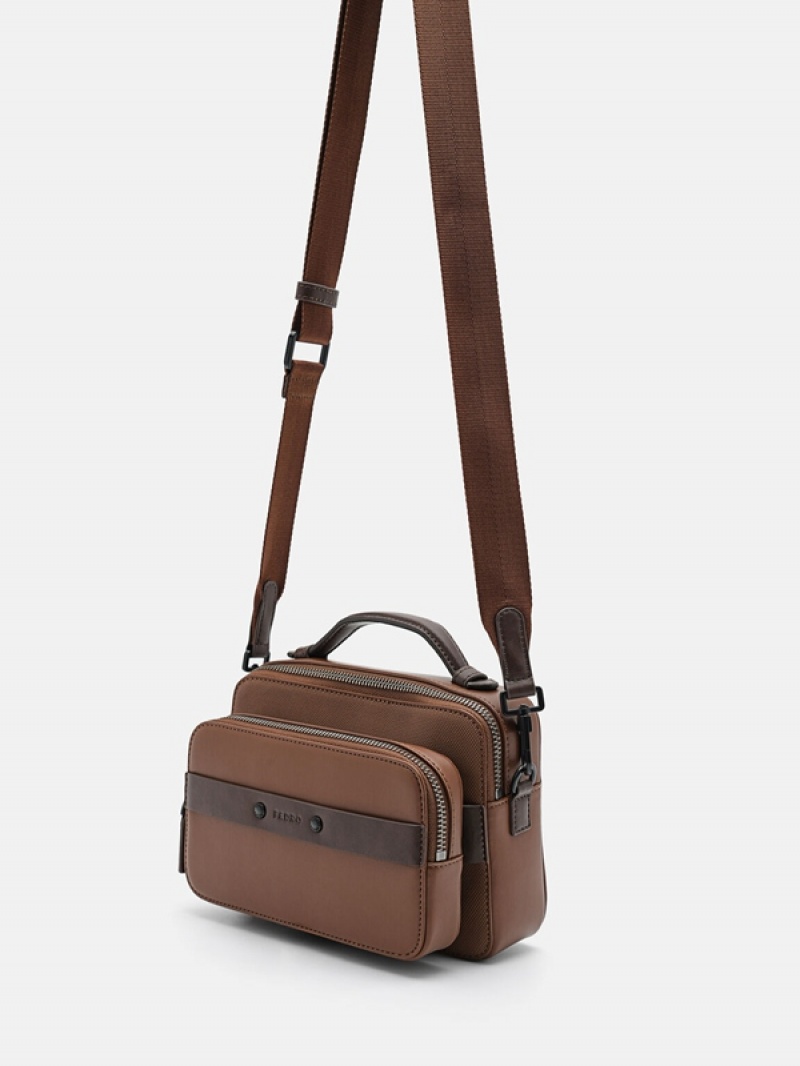 Brown Men's Pedro Smith Sling Bag | ADEWOY-270