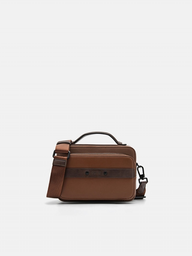 Brown Men\'s Pedro Smith Sling Bag | ADEWOY-270