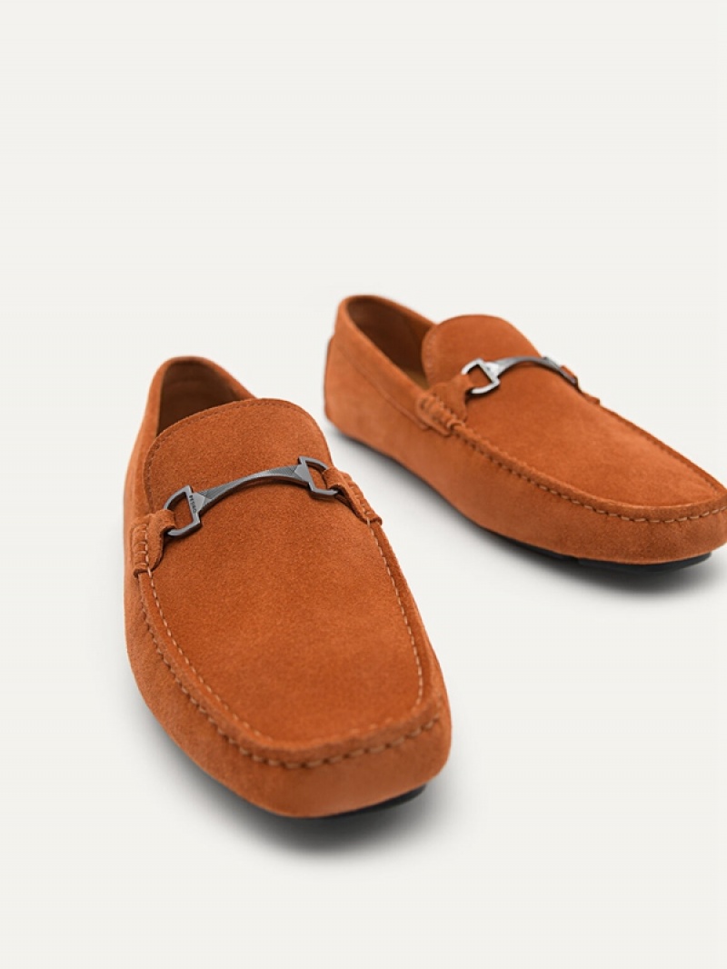 Brown Men's Pedro Smooth with Horsebit Loafers | BVTXIJ-892