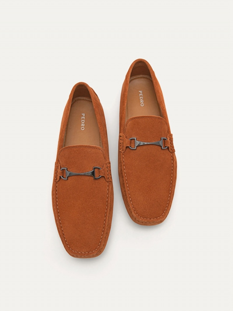 Brown Men's Pedro Smooth with Horsebit Loafers | BVTXIJ-892