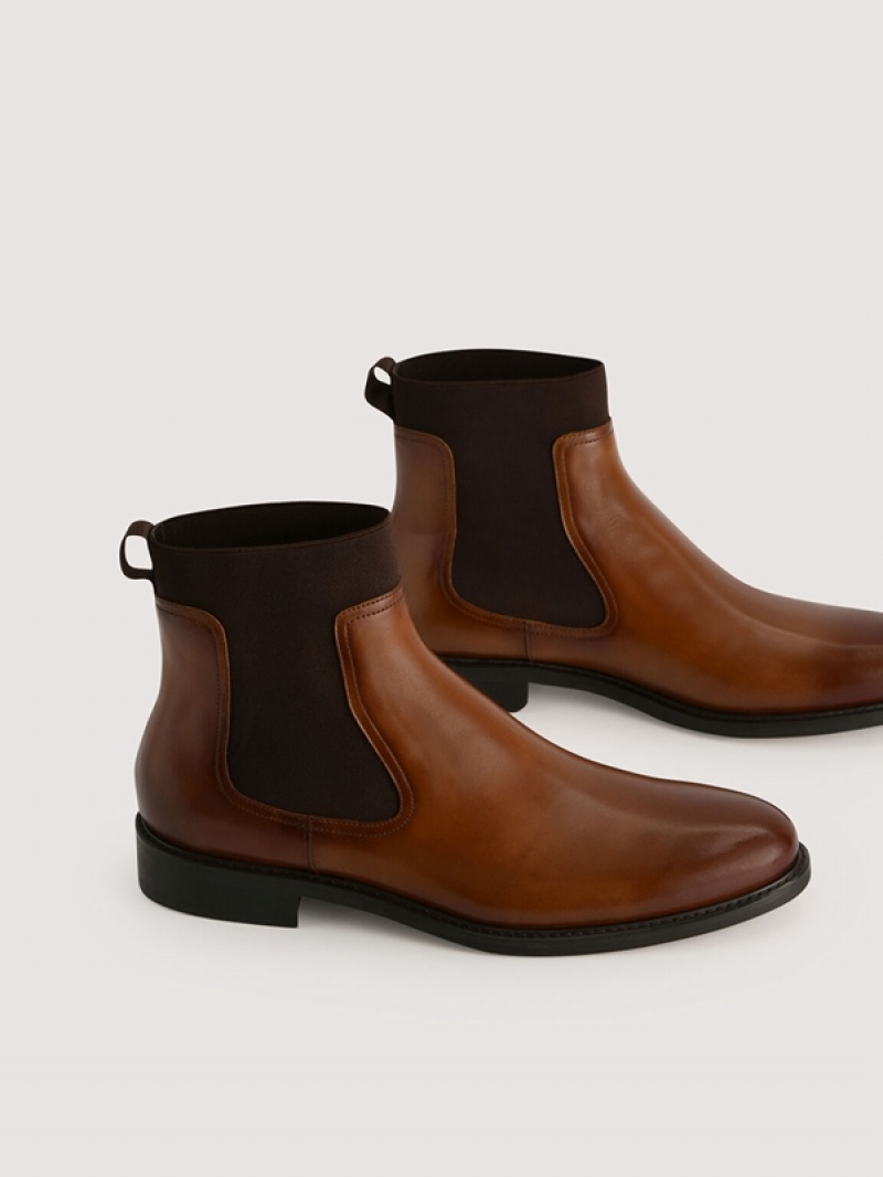 Brown Men's Pedro Sonny Leather Chelsea Boots | FIVKMY-602