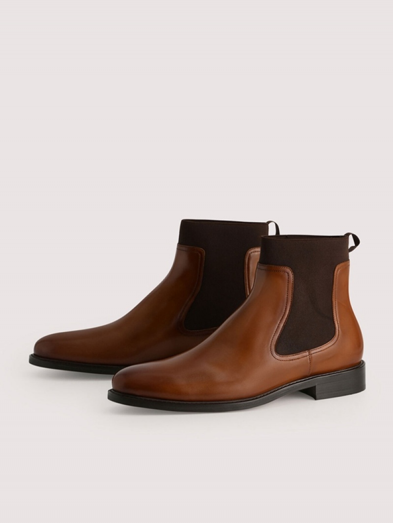 Brown Men's Pedro Sonny Leather Chelsea Boots | FIVKMY-602