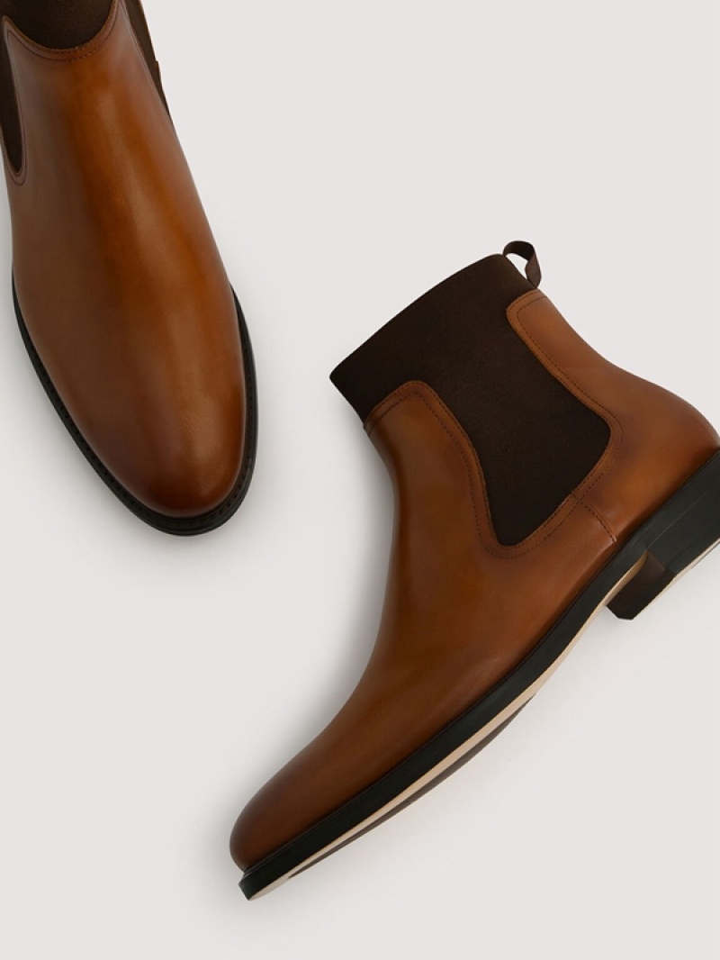 Brown Men's Pedro Sonny Leather Chelsea Boots | FIVKMY-602