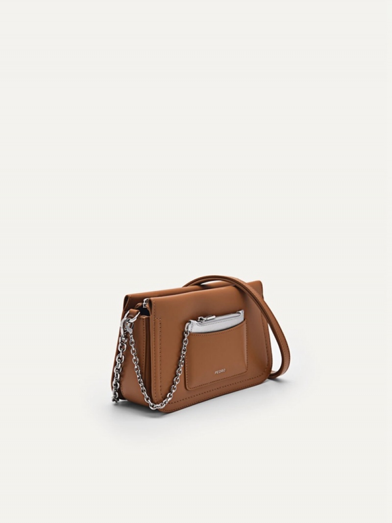 Brown Women's Pedro Bette Shoulder Bags | ZNQXHK-680