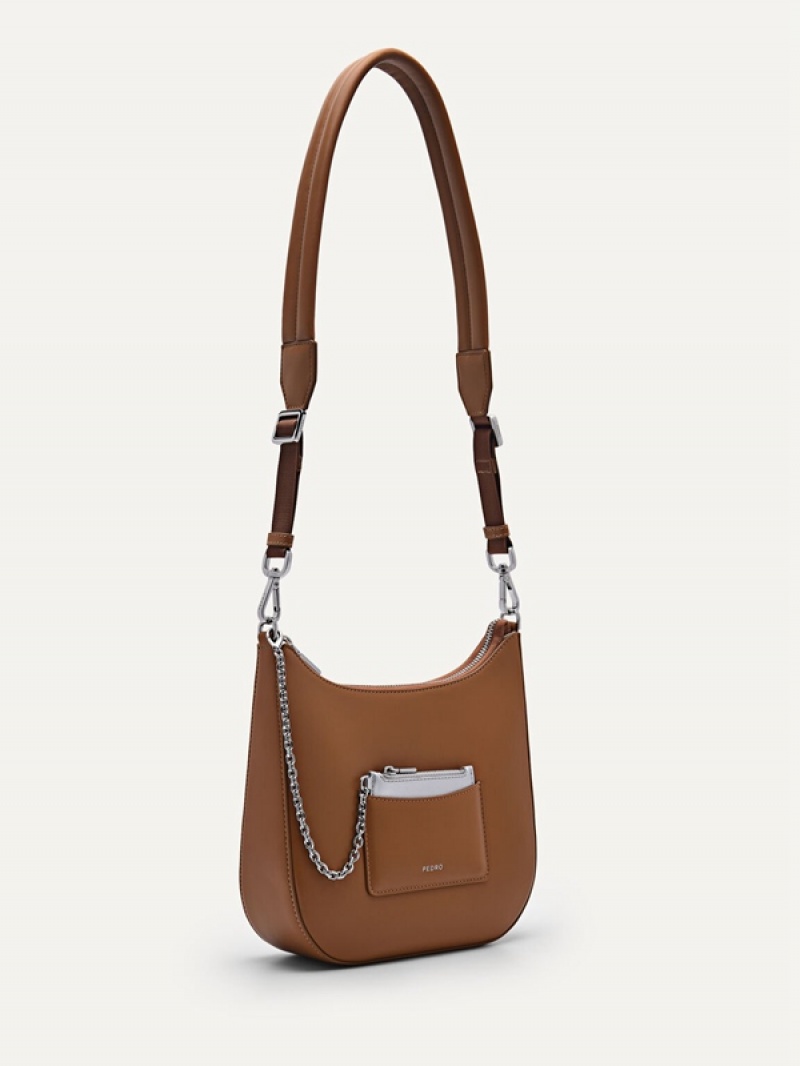 Brown Women's Pedro Carol Shoulder Bags | XLPMUG-369