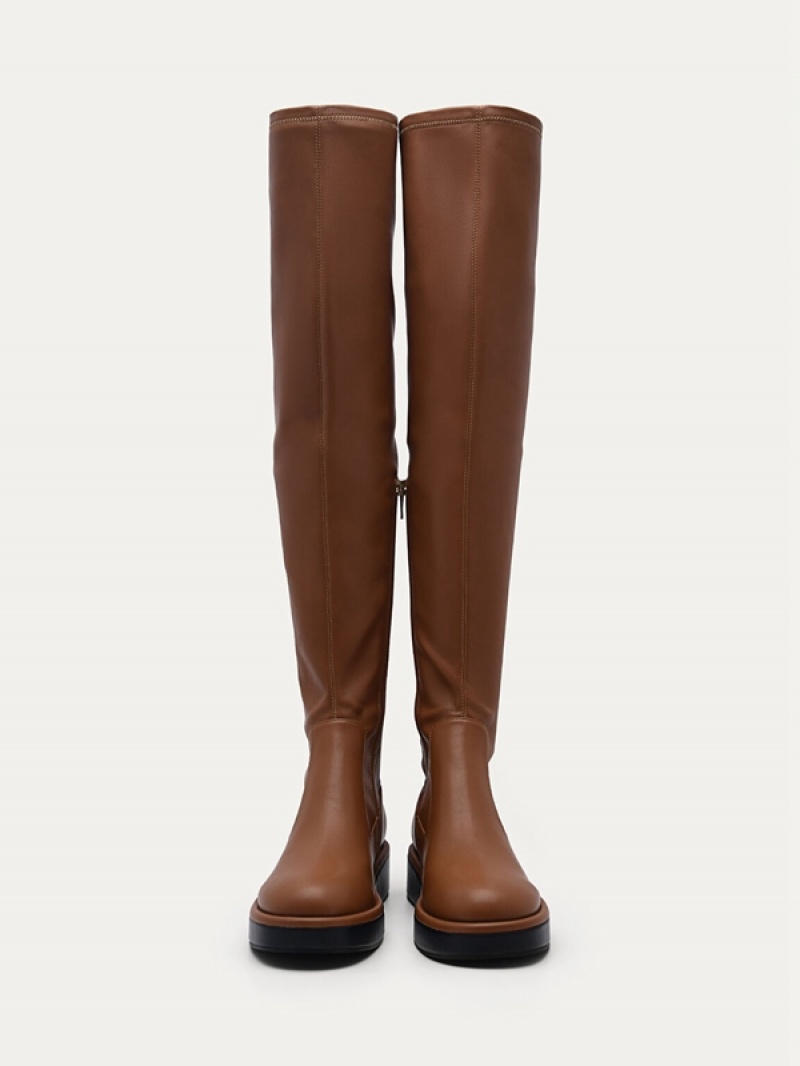 Brown Women's Pedro Dessau Knee-High Boots | PCXKTZ-136