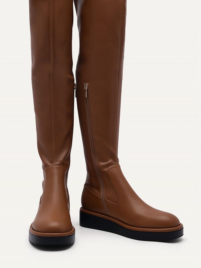 Brown Women's Pedro Dessau Knee-High Boots | PCXKTZ-136