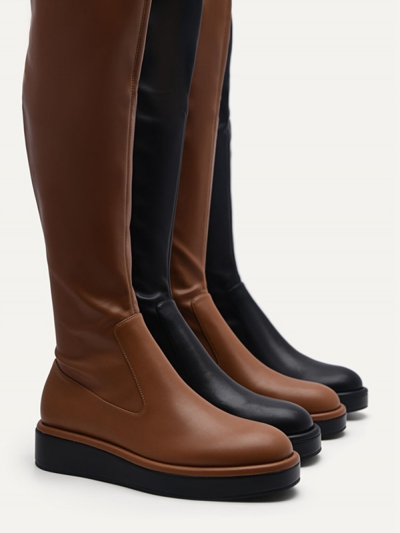 Brown Women's Pedro Dessau Knee-High Boots | PCXKTZ-136