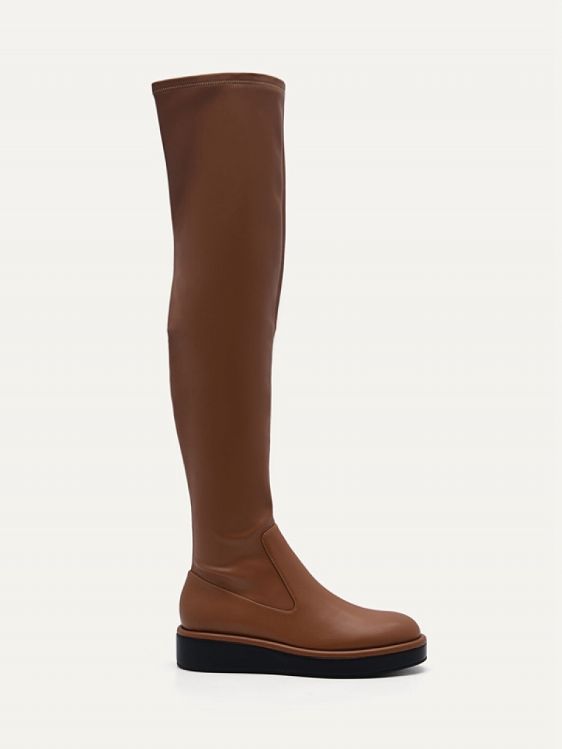 Brown Women\'s Pedro Dessau Knee-High Boots | PCXKTZ-136