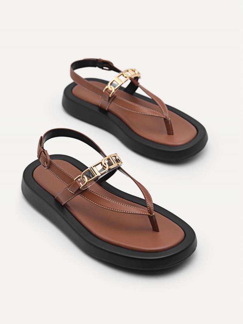 Brown Women's Pedro Icon Sandals | RQJIZC-136