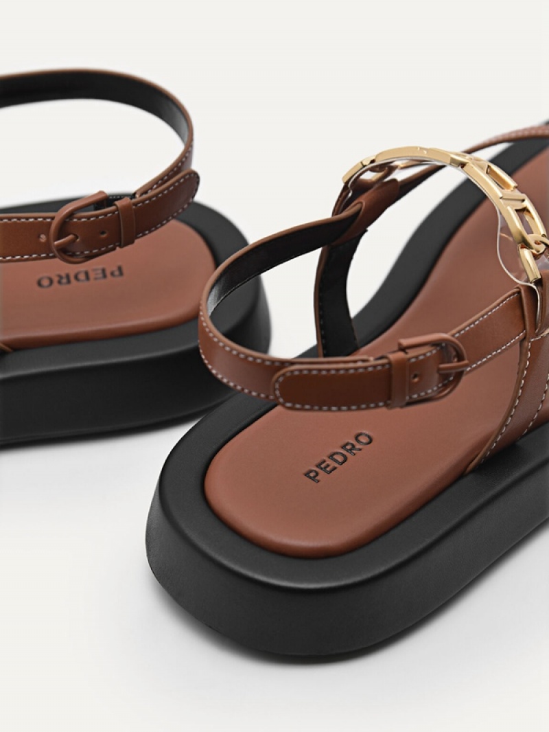 Brown Women's Pedro Icon Sandals | RQJIZC-136