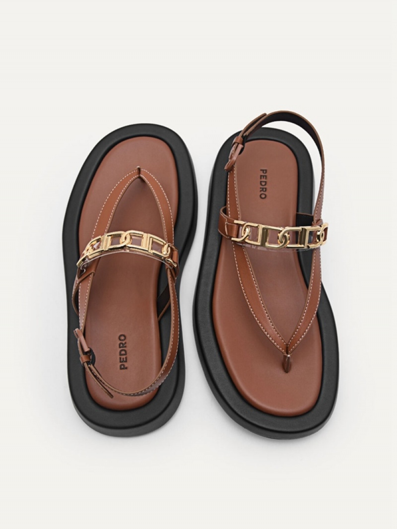 Brown Women's Pedro Icon Sandals | RQJIZC-136