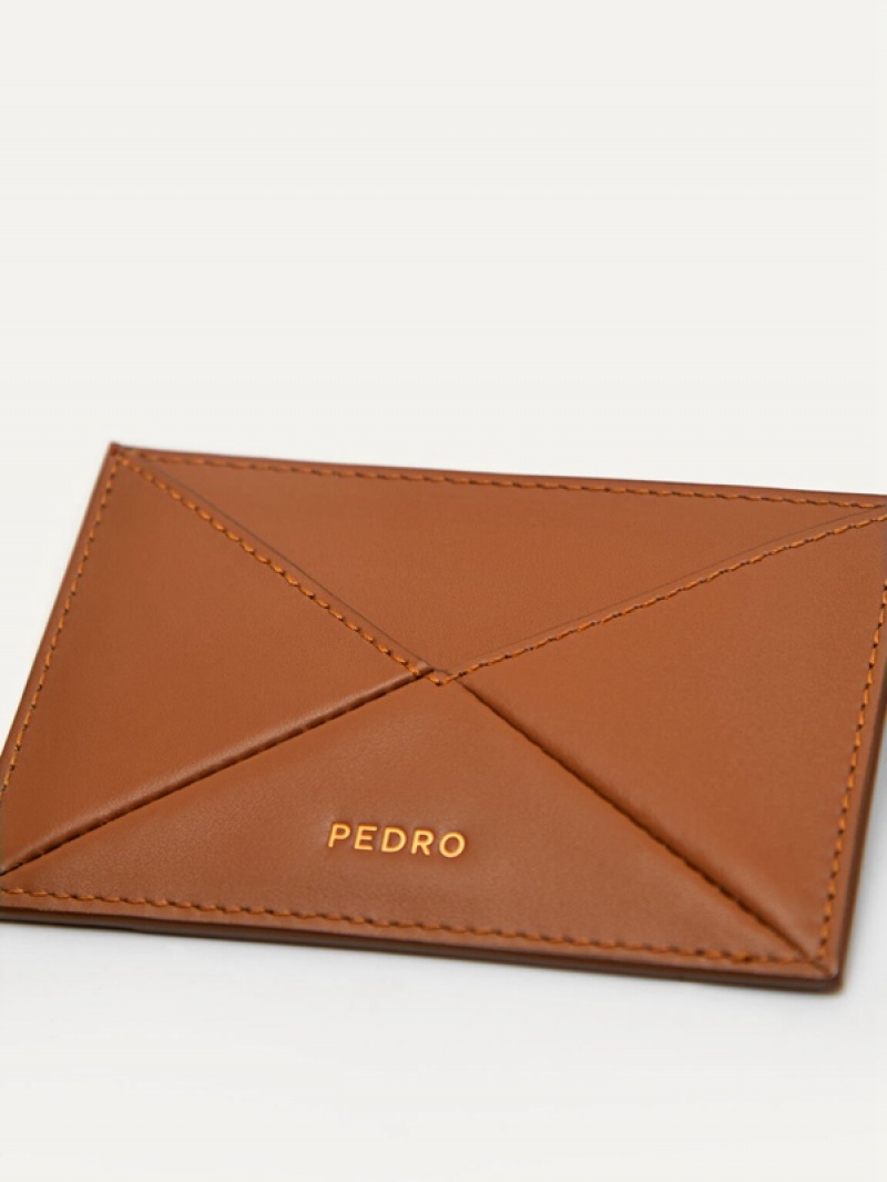 Brown Women's Pedro Studio Leather Card Holder | IWCQXO-025