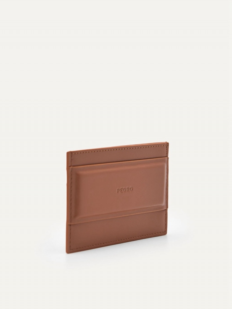 Brown Women's Pedro Studio Leather Card Holder | LZPKID-416