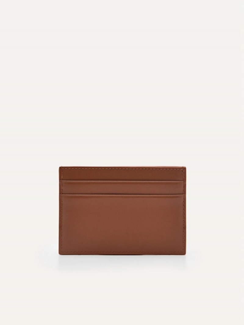 Brown Women's Pedro Studio Leather Card Holder | LZPKID-416