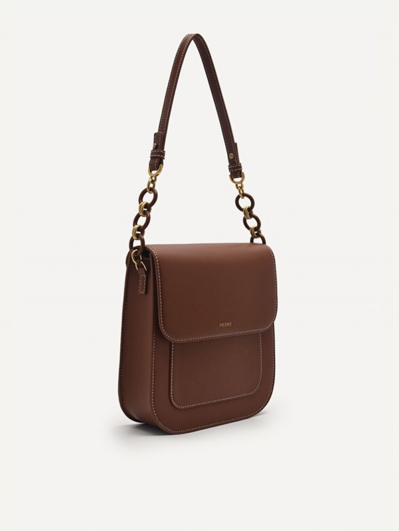 Brown Women's Pedro Sydney Shoulder Bags | YTDKGU-516