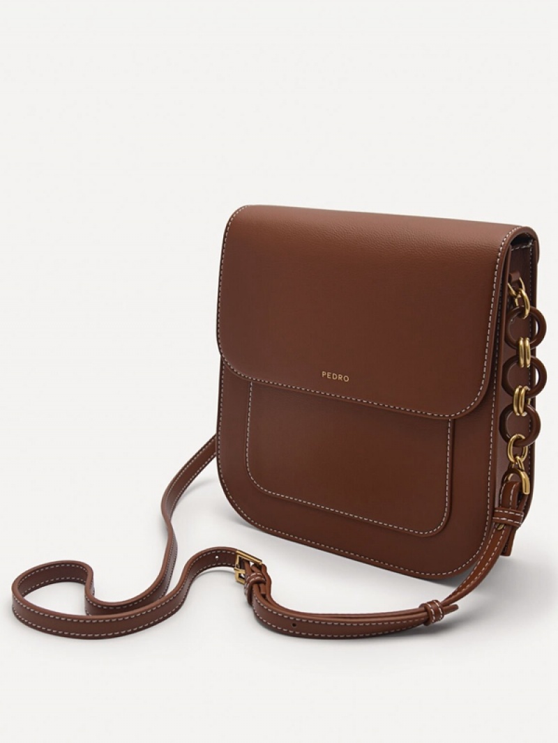 Brown Women's Pedro Sydney Shoulder Bags | YTDKGU-516