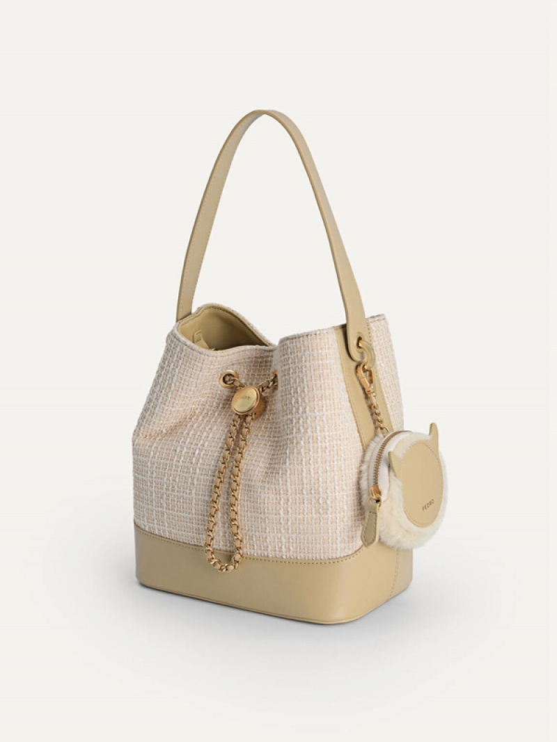 Brown Women's Pedro Tweed Bucket Bags | PKNDZX-756