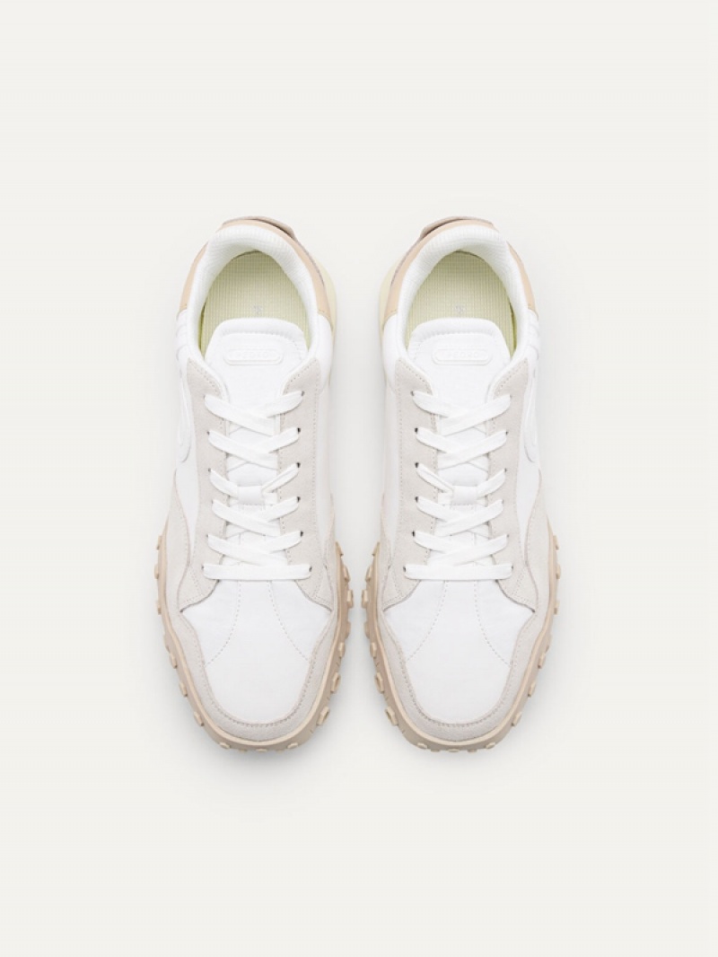 Cream Men's Pedro Icon Suede Sneakers | ZBNKUO-031