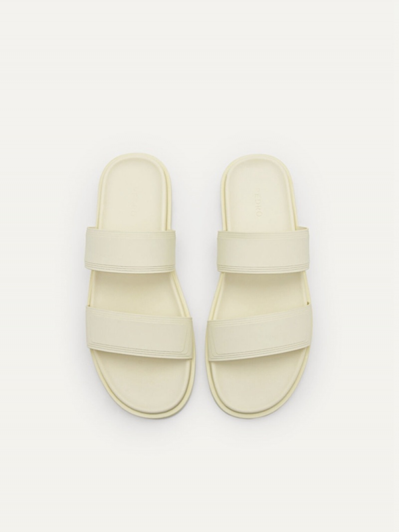 Cream Men's Pedro Pascal Slides | WTUNJD-268