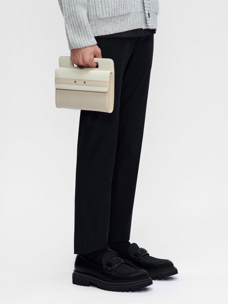 Cream Men's Pedro Richard Clutch Bag | OZJVAI-147