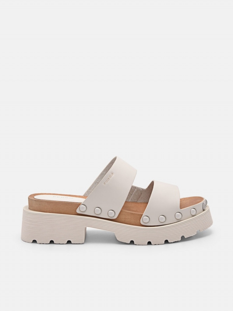 Cream Women\'s Pedro Alia Studded Sandals | KSXGCZ-519