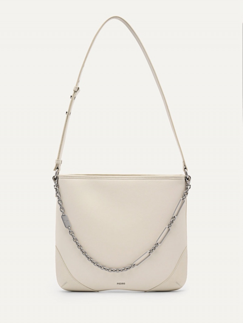 Cream Women's Pedro Chain Handle Hobo Bag | TYUWGI-178