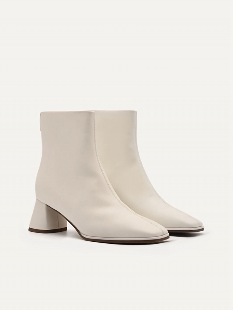 Cream Women's Pedro Eva Leather Heel Ankle Boots | QIHEVP-596