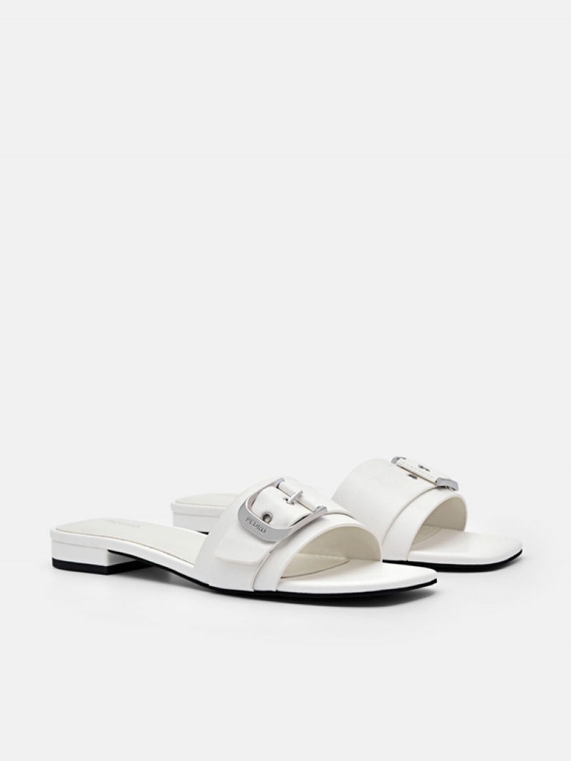 Cream Women's Pedro Helix Buckle Sandals | JRCIAG-301