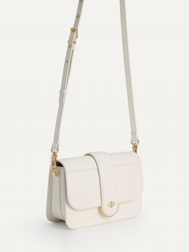 Cream Women's Pedro Icon Leather Shoulder Bags | HECPLT-185