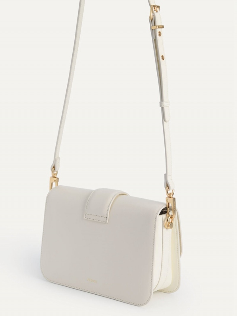 Cream Women's Pedro Icon Leather Shoulder Bags | HECPLT-185