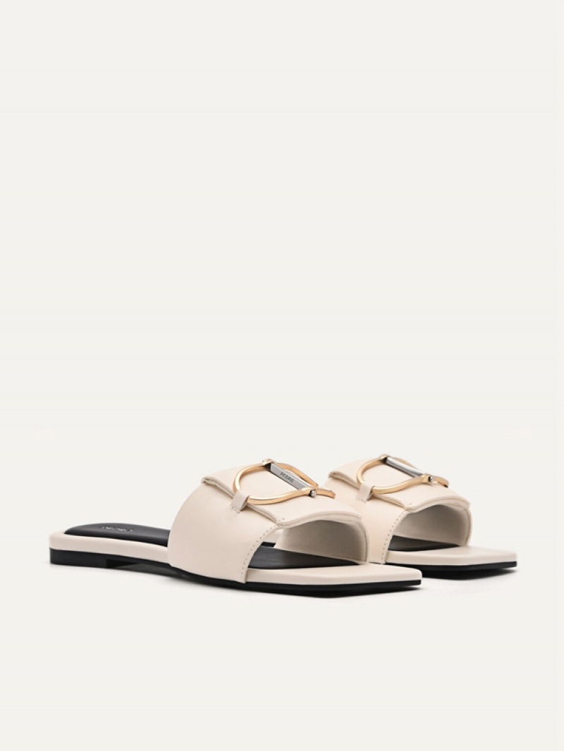 Cream Women's Pedro Jean Square Toe Sandals | QXKAZY-130